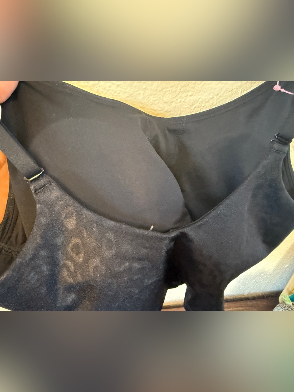 Athleta V-Neck Black Embossed Sports Bra - Size SP - Picture 9 of 13